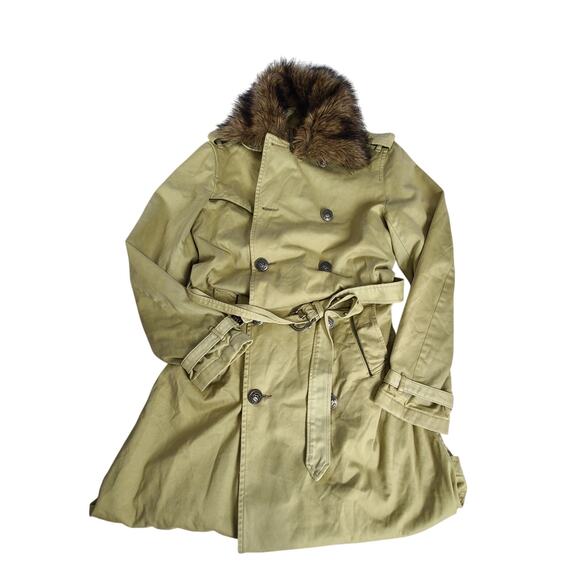 Z Brand Vintage double breasted trench coat Socal USA beige Size Large Old Money - Picture 4 of 14